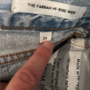 Aritzia Denim Forum Farrah Hi-Rise Wide-leg Blue Jeans